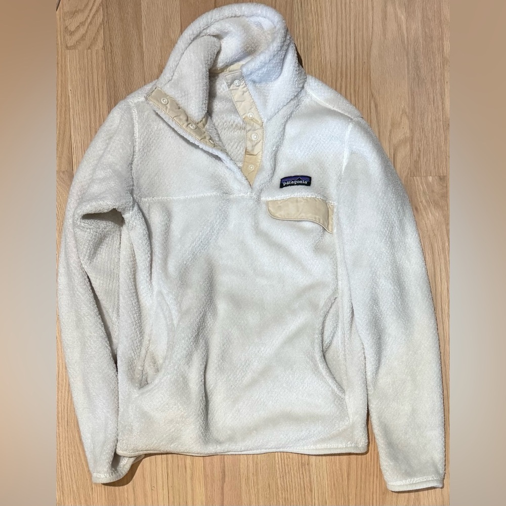 Patagonia Women's Cream Re-tool Snap-T Fleece Pullover Sweater Jacket XS